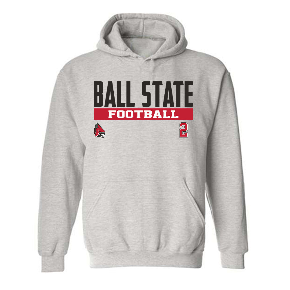 Ball State - NCAA Football : Ty Robinson - Classic Fashion Shersey Hooded Sweatshirt-0