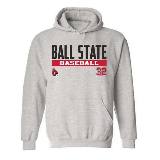 Ball State - NCAA Baseball : Zander Bretza - Classic Fashion Shersey Hooded Sweatshirt-0