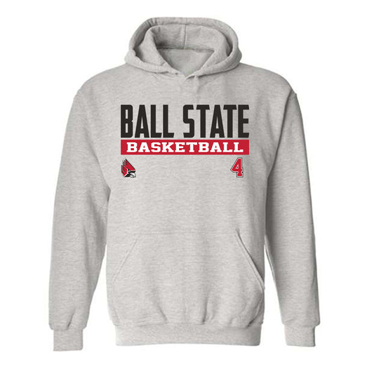 Ball State - NCAA Men's Basketball : Kayden Fish - Classic Fashion Shersey Hooded Sweatshirt-0