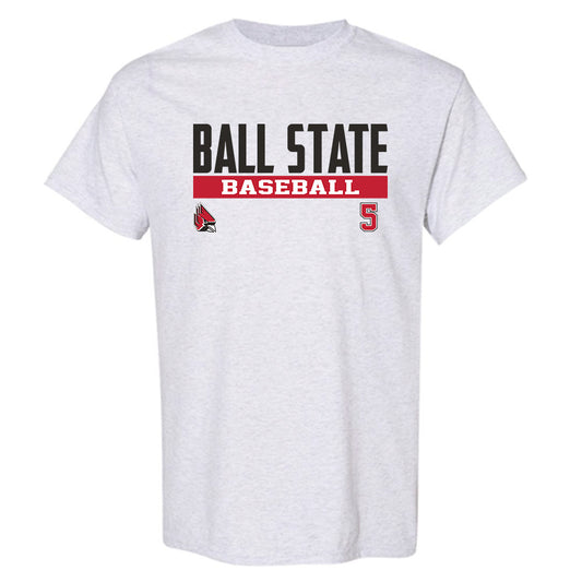 Ball State - NCAA Baseball : Taber Stokes - Classic Fashion Shersey T-Shirt-0