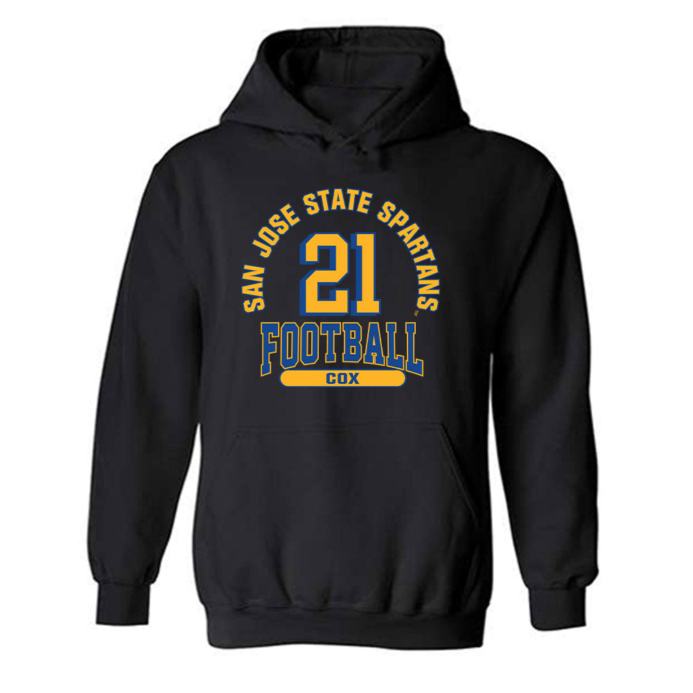 SJSU - NCAA Football : Charles Cox - Classic Fashion Shersey Hooded Sweatshirt-0