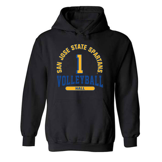 SJSU - NCAA Women's Volleyball : Fatimah Hall - Classic Fashion Shersey Hooded Sweatshirt-0