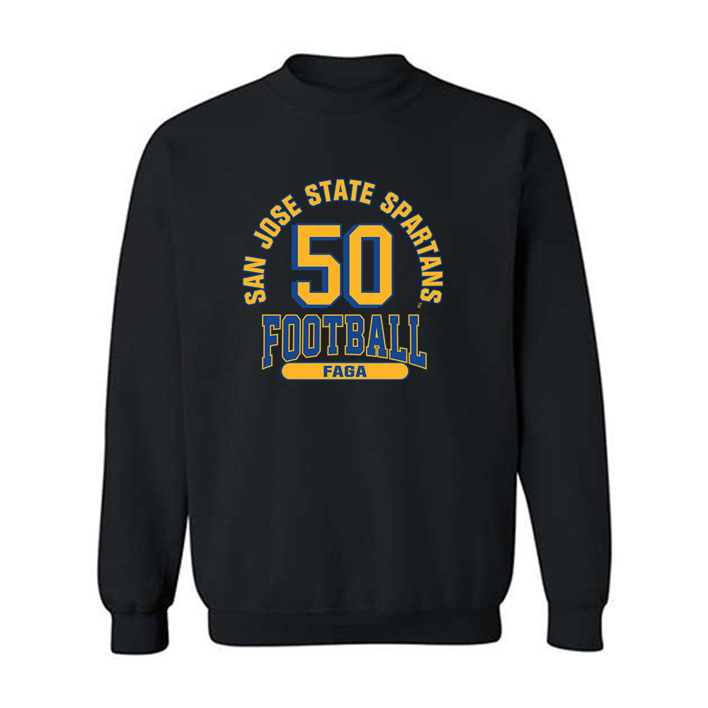 SJSU - NCAA Football : Gafataulagi Faga - Classic Fashion Shersey Crewneck Sweatshirt-0
