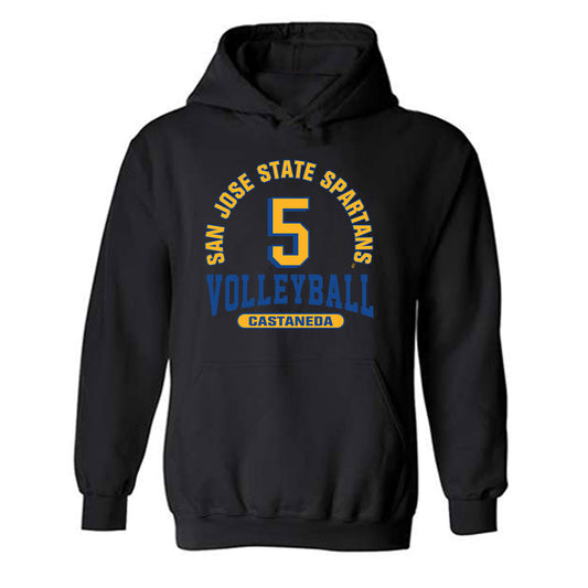SJSU - NCAA Women's Volleyball : Morgan Castaneda - Classic Fashion Shersey Hooded Sweatshirt-0
