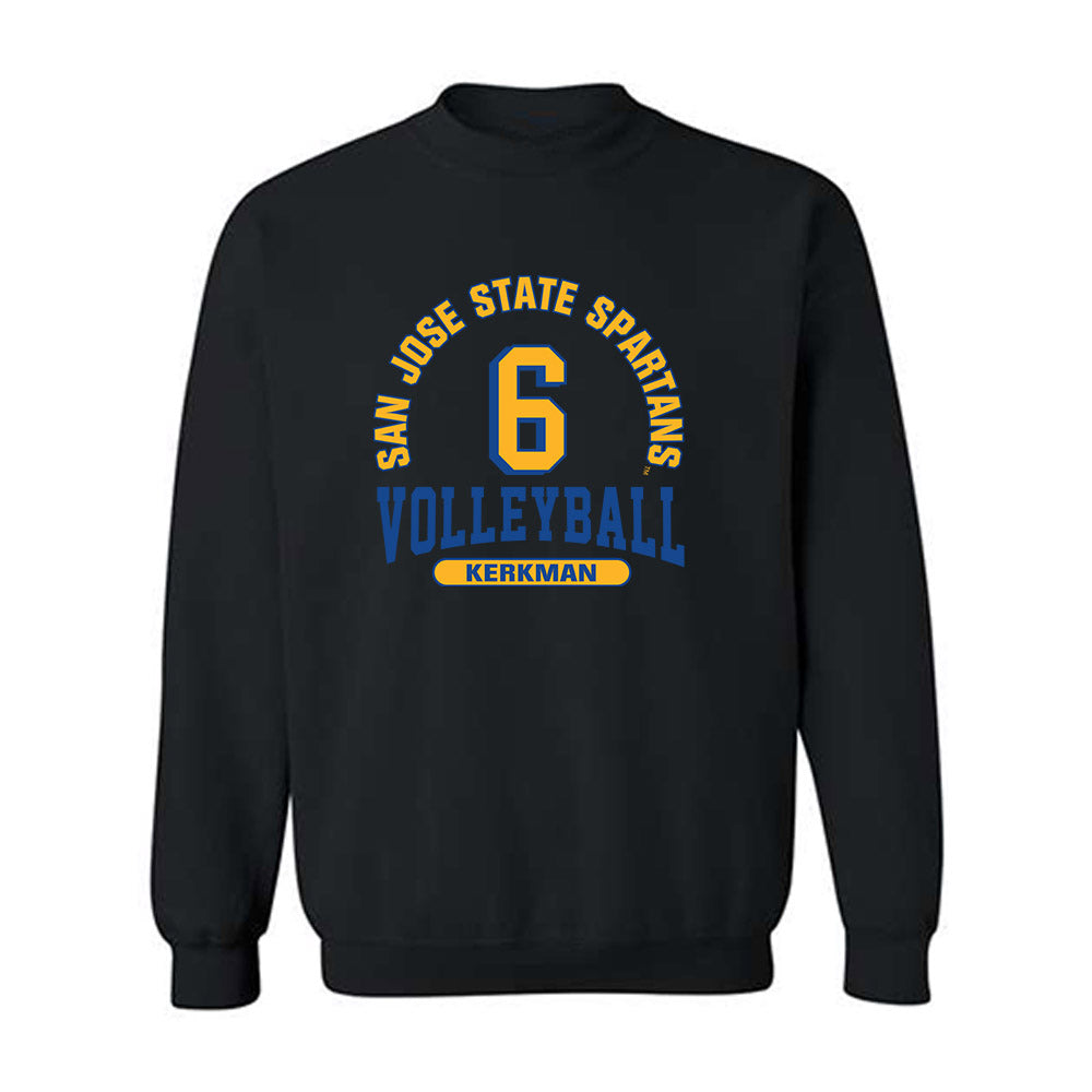 SJSU - NCAA Women's Volleyball : Halle Kerkman - Classic Fashion Shersey Crewneck Sweatshirt-0