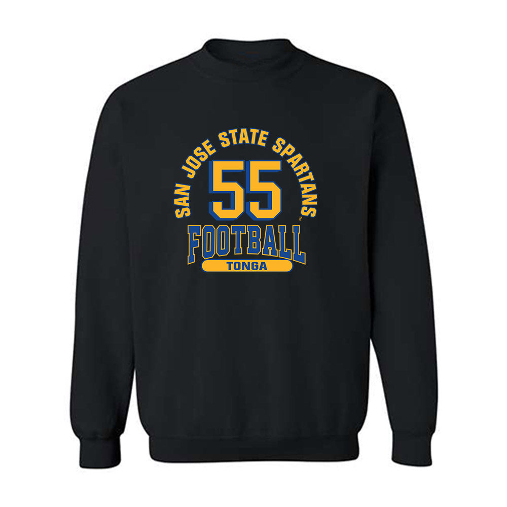 SJSU - NCAA Football : Jordan Tonga - Classic Fashion Shersey Crewneck Sweatshirt-0
