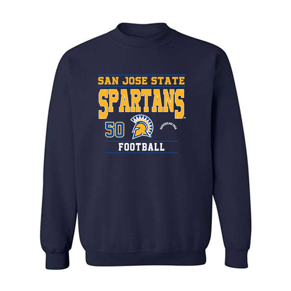 SJSU - NCAA Football : Gafataulagi Faga - Classic Fashion Shersey Crewneck Sweatshirt-0