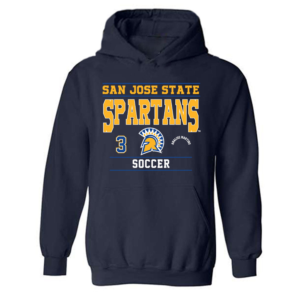 SJSU - NCAA Women's Soccer : Analise Martins - Classic Fashion Shersey Hooded Sweatshirt-0
