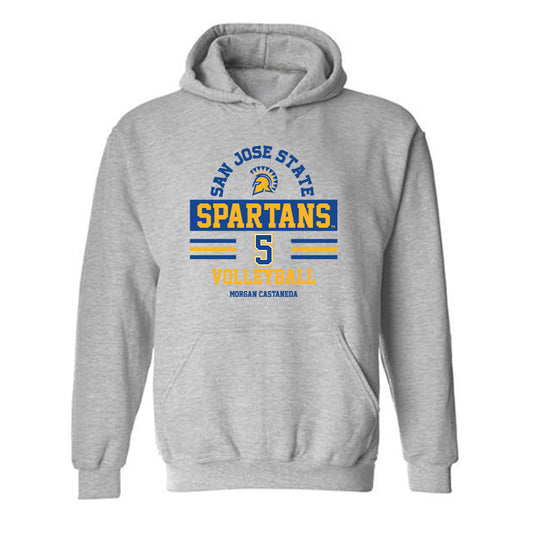 SJSU - NCAA Women's Volleyball : Morgan Castaneda - Classic Fashion Shersey Hooded Sweatshirt-0