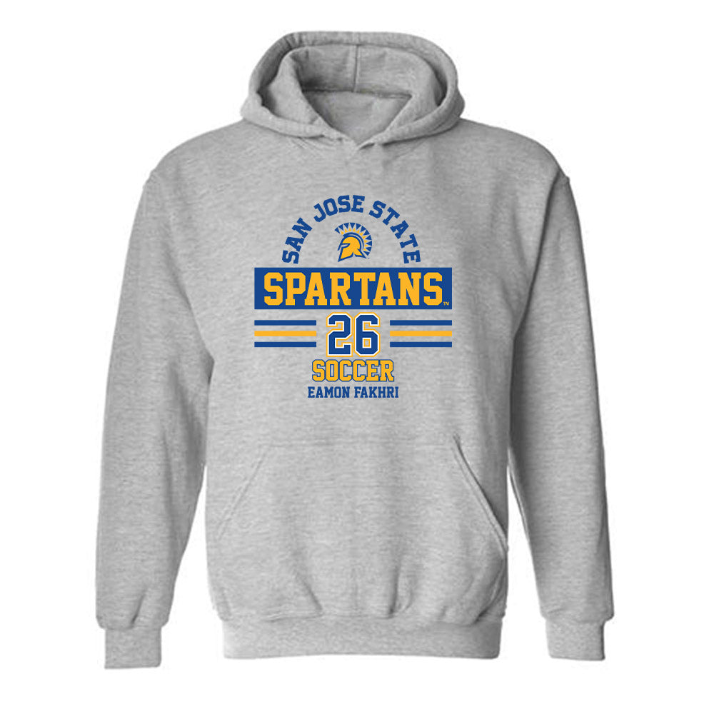 SJSU - NCAA Men's Soccer : Eamon Fakhri - Classic Fashion Shersey Hooded Sweatshirt-0