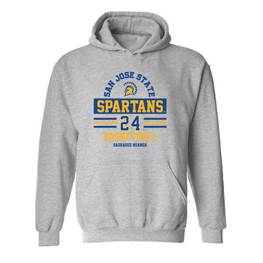 SJSU - NCAA Men's Basketball : Sadraque Nganga - Classic Fashion Shersey Hooded Sweatshirt-0