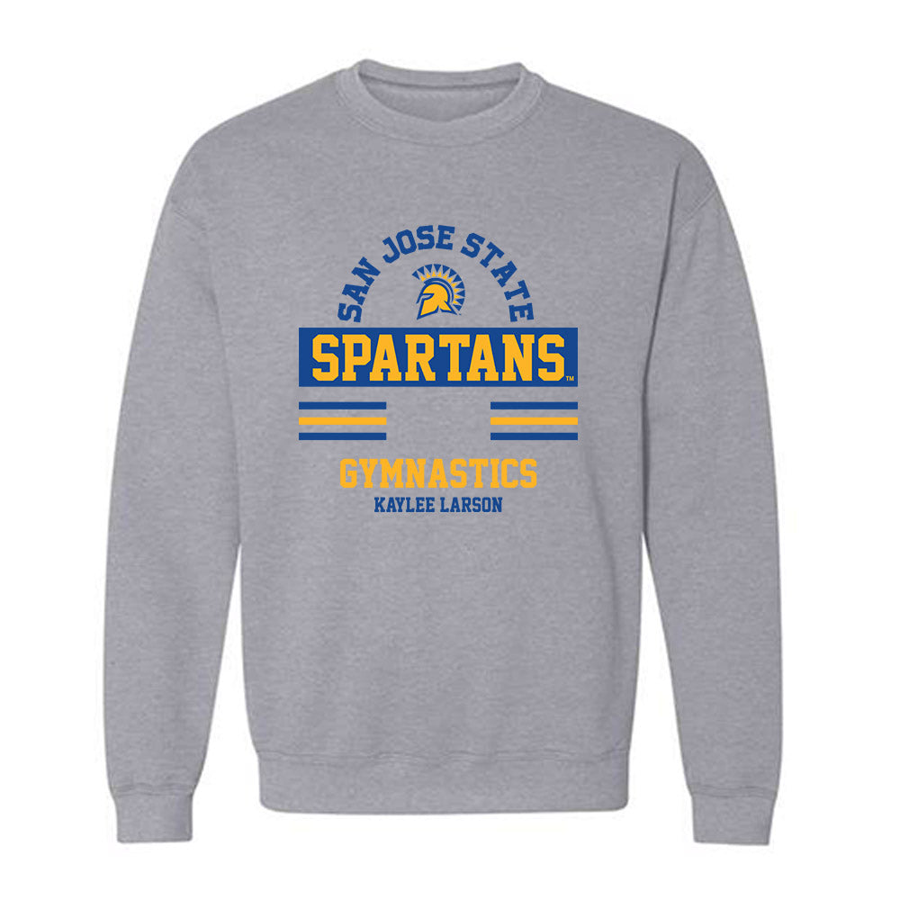 SJSU - NCAA Women's Gymnastics : Kaylee Larson - Classic Fashion Shersey Crewneck Sweatshirt-0
