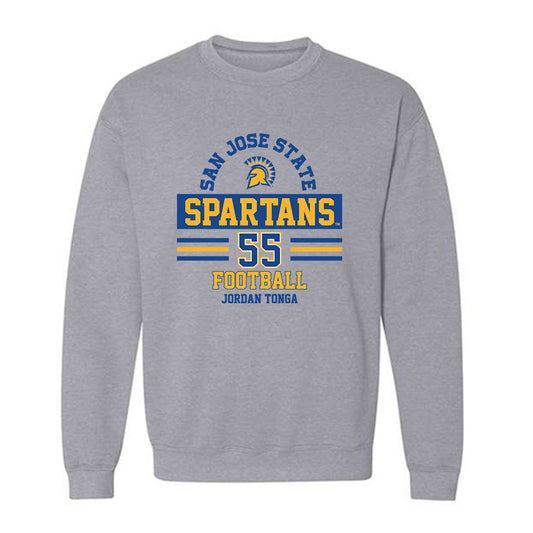 SJSU - NCAA Football : Jordan Tonga - Classic Fashion Shersey Crewneck Sweatshirt-0