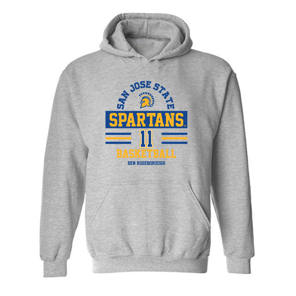 SJSU - NCAA Men's Basketball : Ben Roseborough - Classic Fashion Shersey Hooded Sweatshirt-0