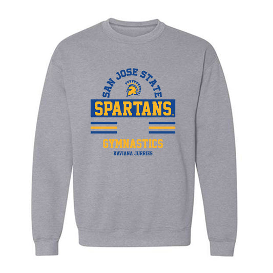 SJSU - NCAA Women's Gymnastics : kaviana jurries - Classic Fashion Shersey Crewneck Sweatshirt-0