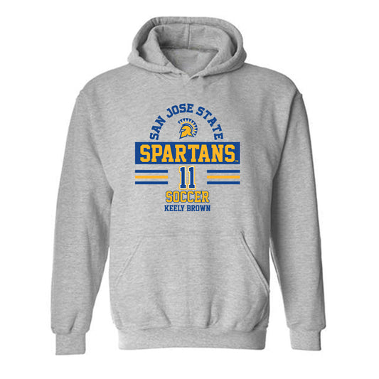 SJSU - NCAA Women's Soccer : Keely Brown - Classic Fashion Shersey Hooded Sweatshirt-0