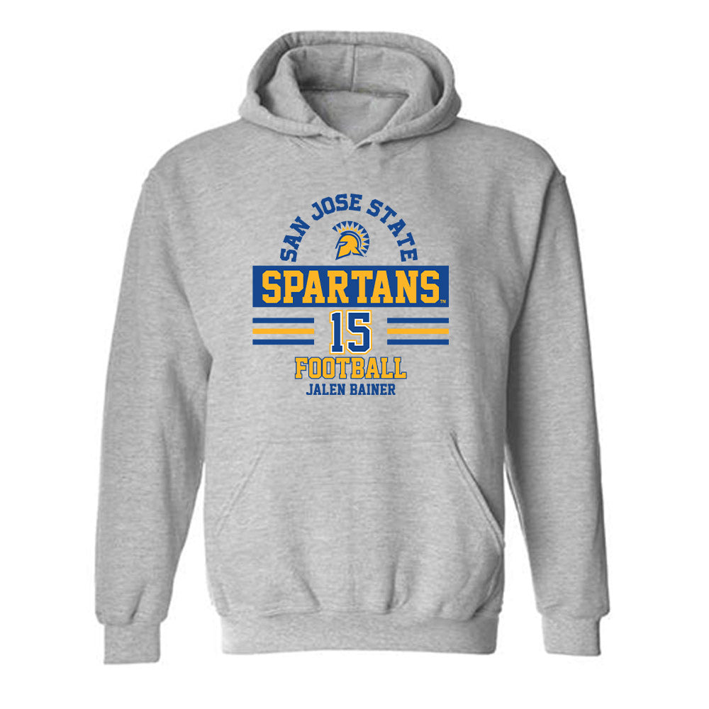 SJSU - NCAA Football : Jalen Bainer - Classic Fashion Shersey Hooded Sweatshirt-0