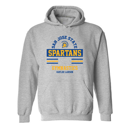 SJSU - NCAA Women's Gymnastics : Kaylee Larson - Classic Fashion Shersey Hooded Sweatshirt-0