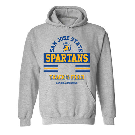 SJSU - NCAA Women's Track & Field : Cambree Harbaugh - Classic Fashion Shersey Hooded Sweatshirt-0