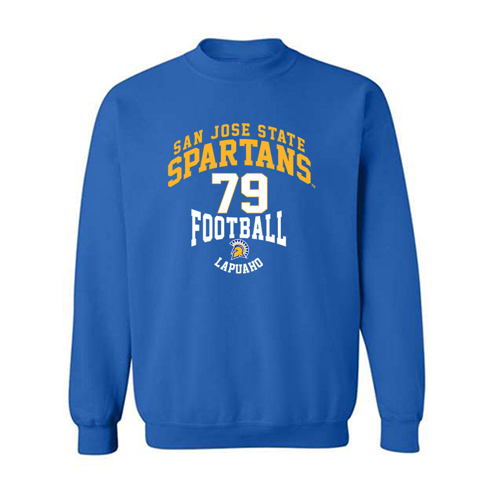 SJSU - NCAA Football : Peseti Lapuaho - Classic Fashion Shersey Crewneck Sweatshirt-0