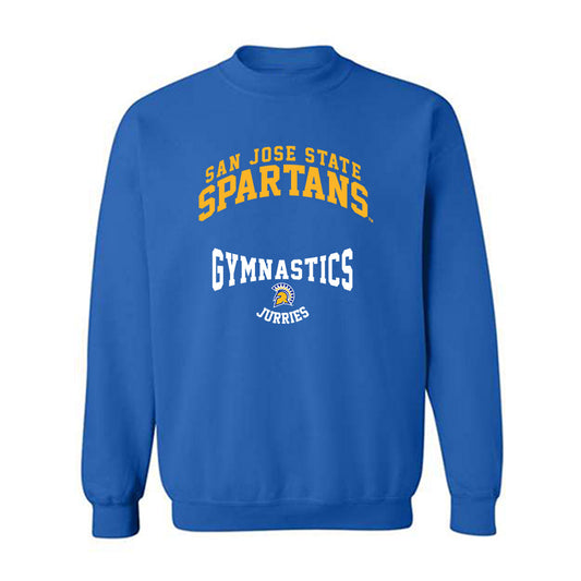 SJSU - NCAA Women's Gymnastics : kaviana jurries - Classic Fashion Shersey Crewneck Sweatshirt-0
