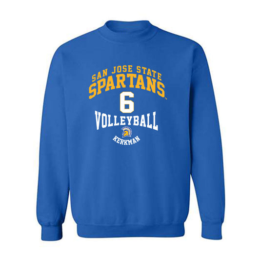 SJSU - NCAA Women's Volleyball : Halle Kerkman - Classic Fashion Shersey Crewneck Sweatshirt-0