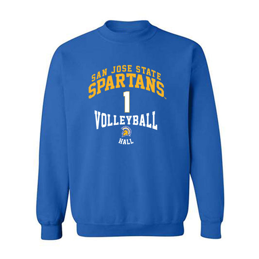 SJSU - NCAA Women's Volleyball : Fatimah Hall - Classic Fashion Shersey Crewneck Sweatshirt-0