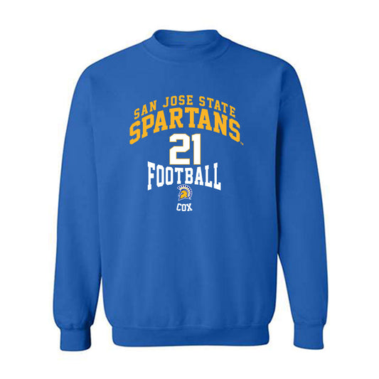 SJSU - NCAA Football : Charles Cox - Classic Fashion Shersey Crewneck Sweatshirt-0