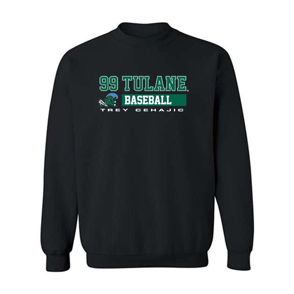 Tulane - NCAA Baseball : Trey Cehajic - Classic Fashion Shersey Crewneck Sweatshirt