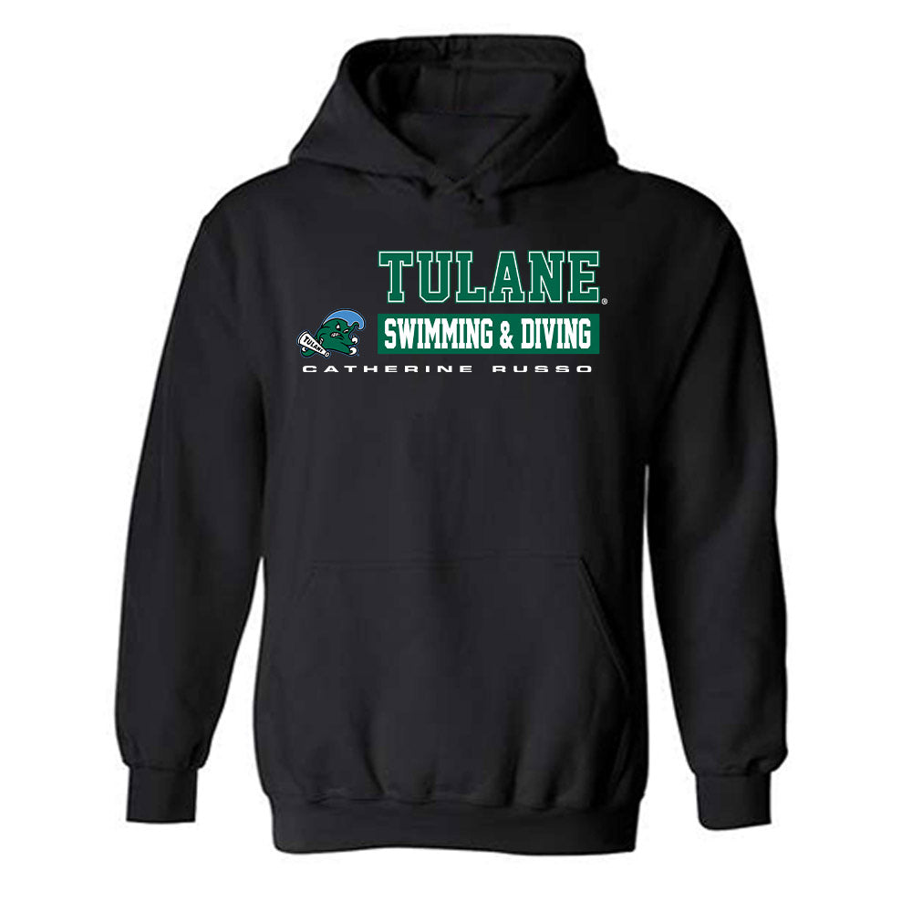 Tulane - NCAA Women's Swimming & Diving : Catherine Russo - Classic Fashion Shersey Hooded Sweatshirt-0