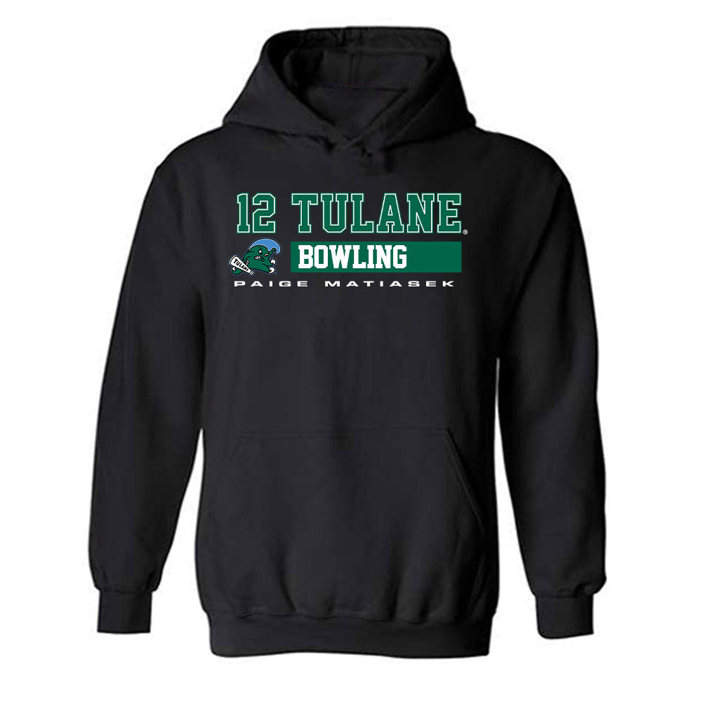 Tulane - NCAA Women's Bowling : Paige Matiasek - Classic Fashion Shersey Hooded Sweatshirt-0