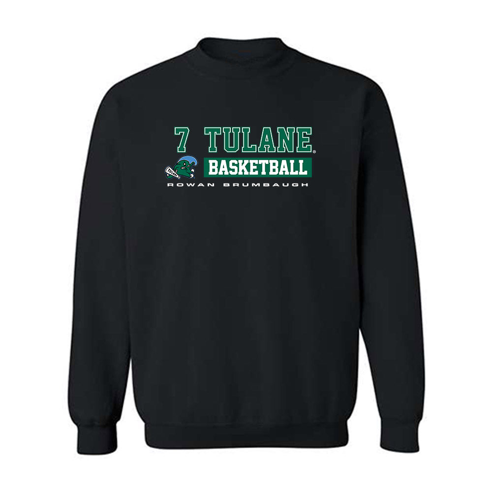 Tulane - NCAA Men's Basketball : Rowan Brumbaugh - Classic Fashion Shersey Crewneck Sweatshirt-0