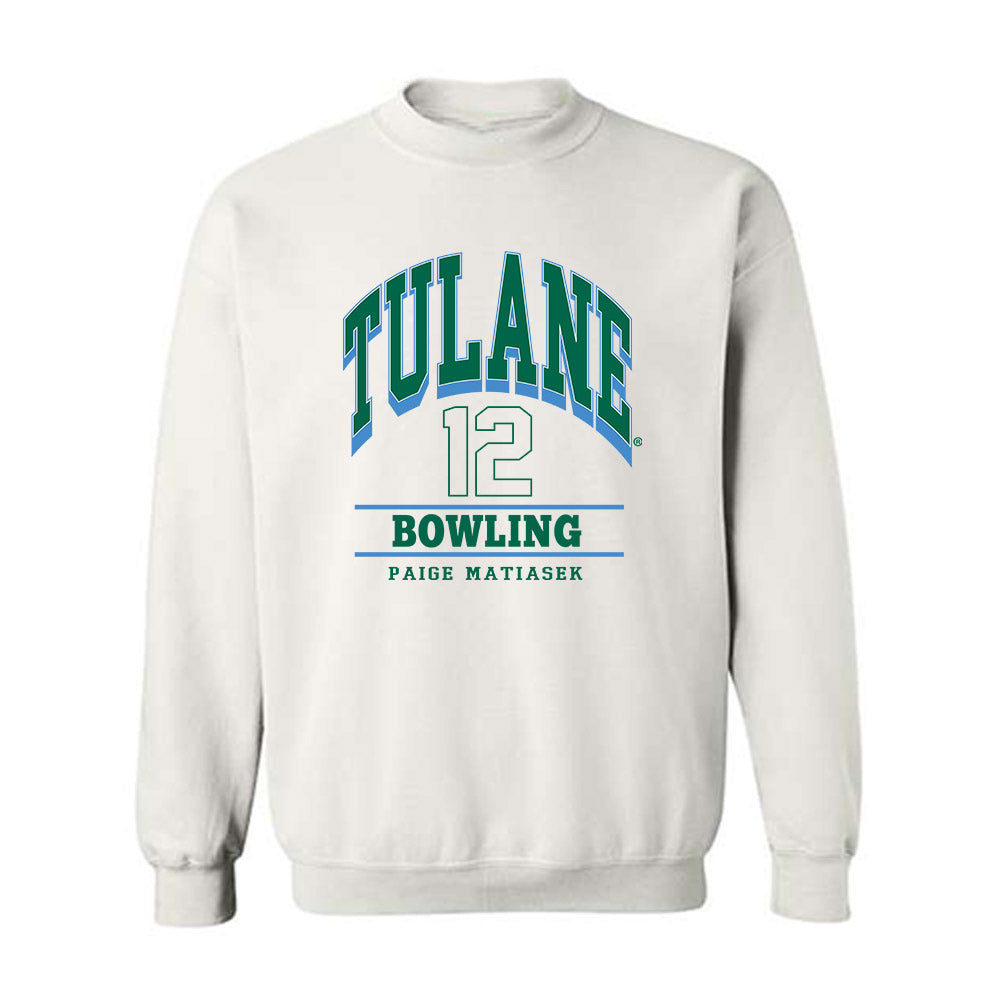 Tulane - NCAA Women's Bowling : Paige Matiasek - Classic Fashion Shersey Crewneck Sweatshirt-0