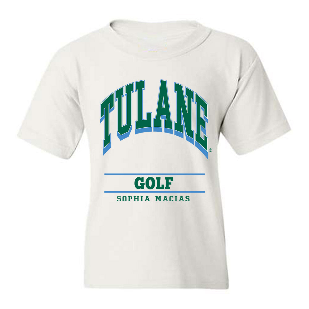 Tulane - NCAA Women's Golf : Sophia Macias - Classic Fashion Shersey Youth T-Shirt-0