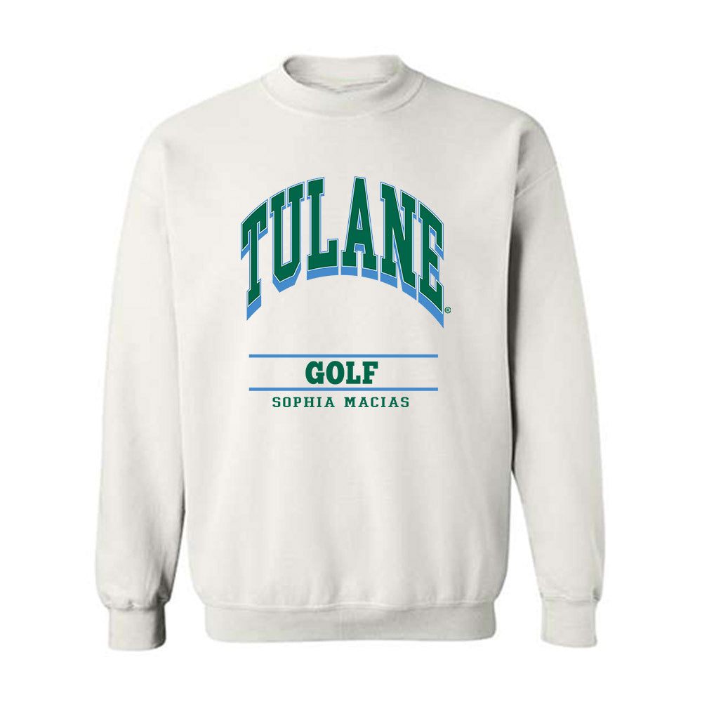 Tulane - NCAA Women's Golf : Sophia Macias - Classic Fashion Shersey Crewneck Sweatshirt-0