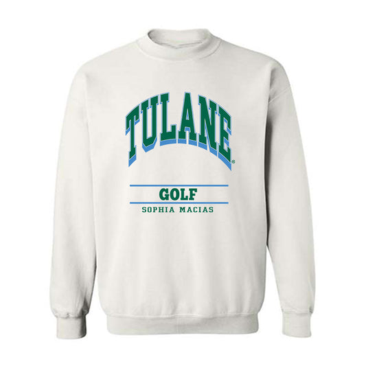 Tulane - NCAA Women's Golf : Sophia Macias - Classic Fashion Shersey Crewneck Sweatshirt-0