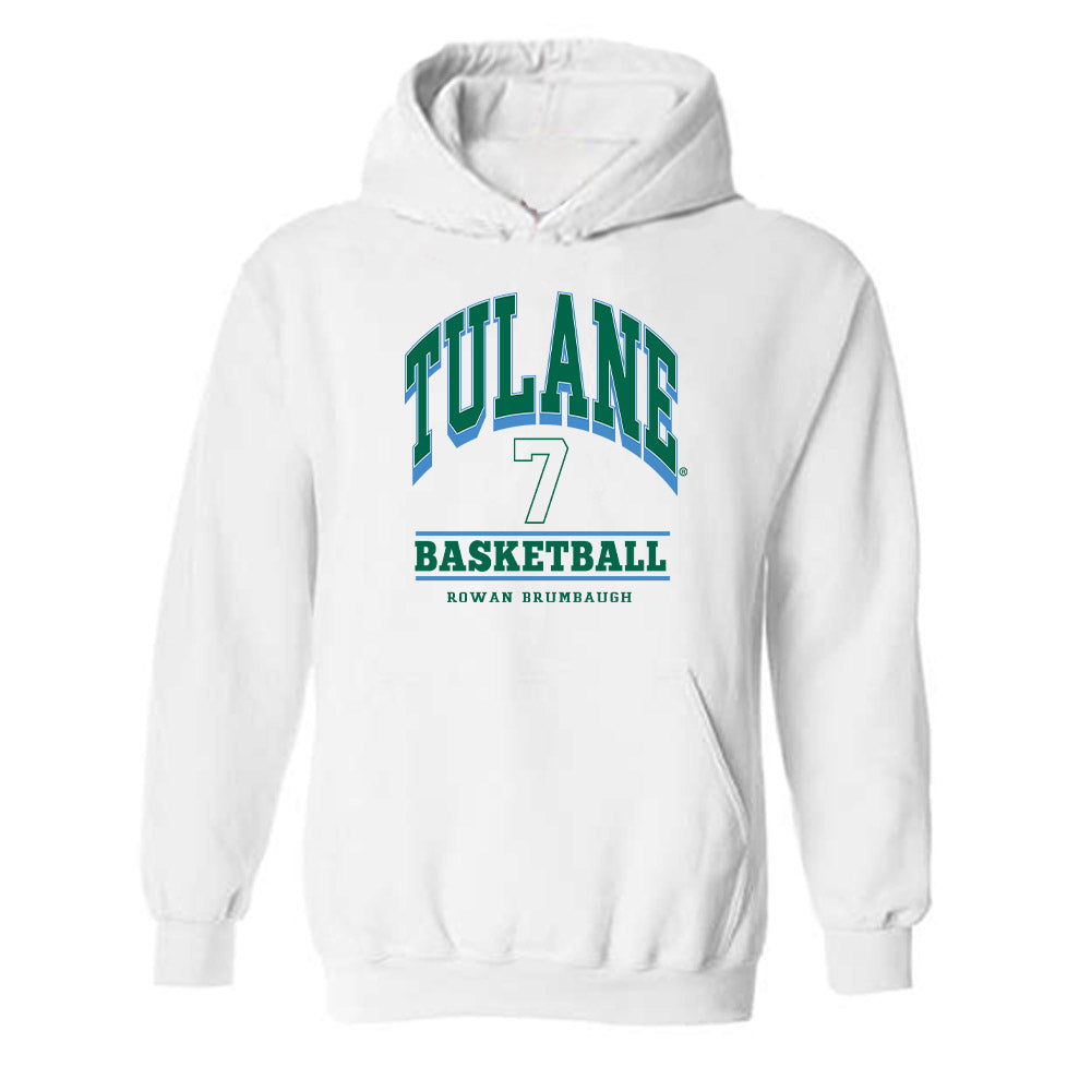 Tulane - NCAA Men's Basketball : Rowan Brumbaugh - Classic Fashion Shersey Hooded Sweatshirt-0