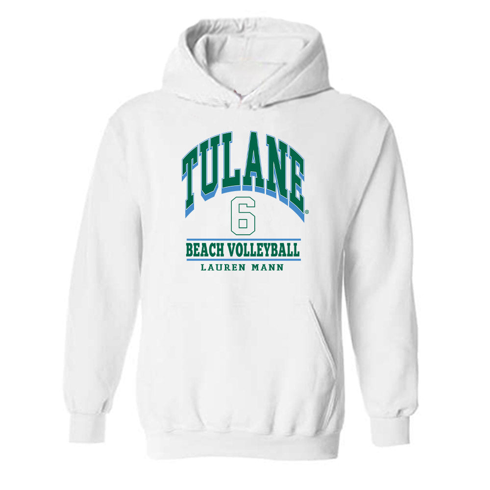 Tulane - NCAA Beach Volleyball : Lauren Mann - Classic Fashion Shersey Hooded Sweatshirt-0