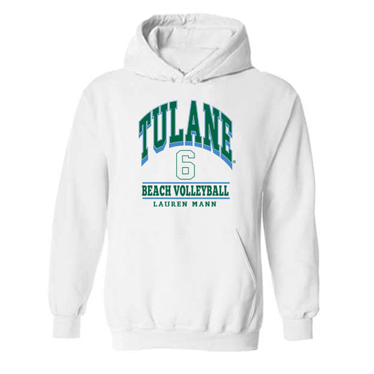 Tulane - NCAA Beach Volleyball : Lauren Mann - Classic Fashion Shersey Hooded Sweatshirt-0