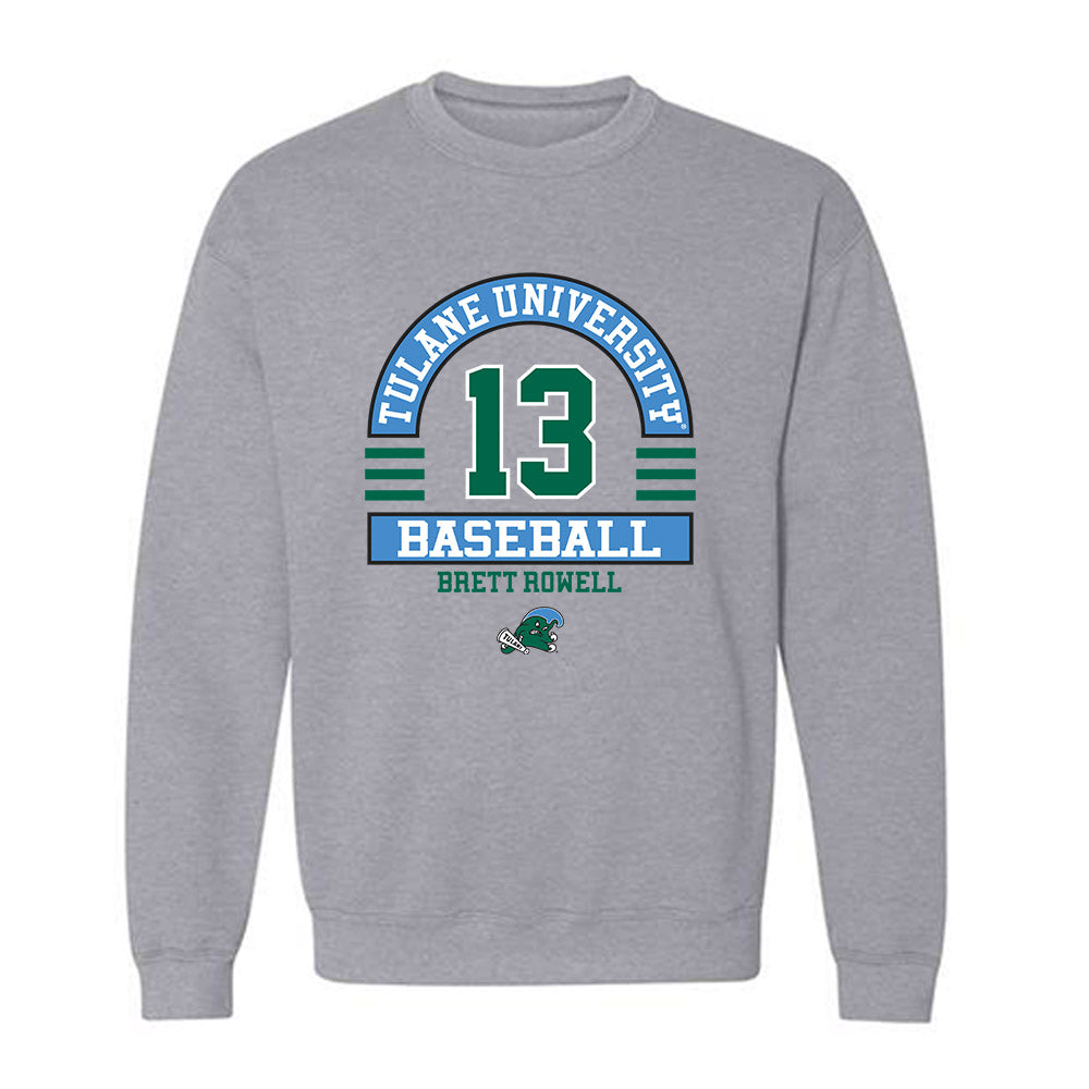 Tulane - NCAA Baseball : Brett Rowell - Classic Fashion Shersey Crewneck Sweatshirt-0