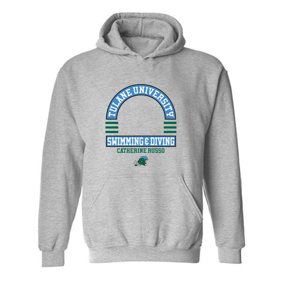 Tulane - NCAA Women's Swimming & Diving : Catherine Russo - Classic Fashion Shersey Hooded Sweatshirt-0