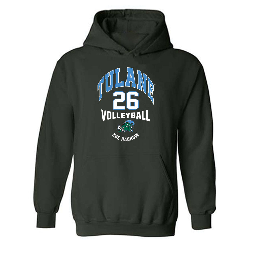 Tulane - NCAA Women's Volleyball : Zoe Rachow - Classic Fashion Shersey Hooded Sweatshirt-0