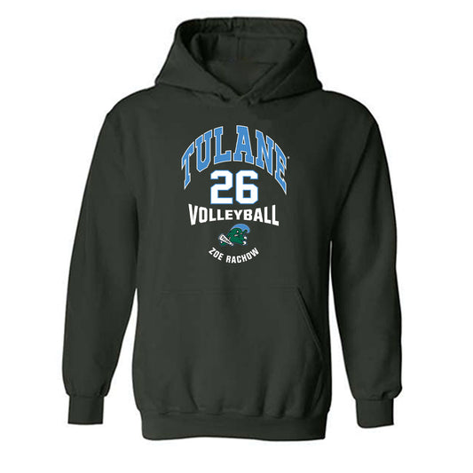 Tulane - NCAA Women's Volleyball : Zoe Rachow - Classic Fashion Shersey Hooded Sweatshirt-0