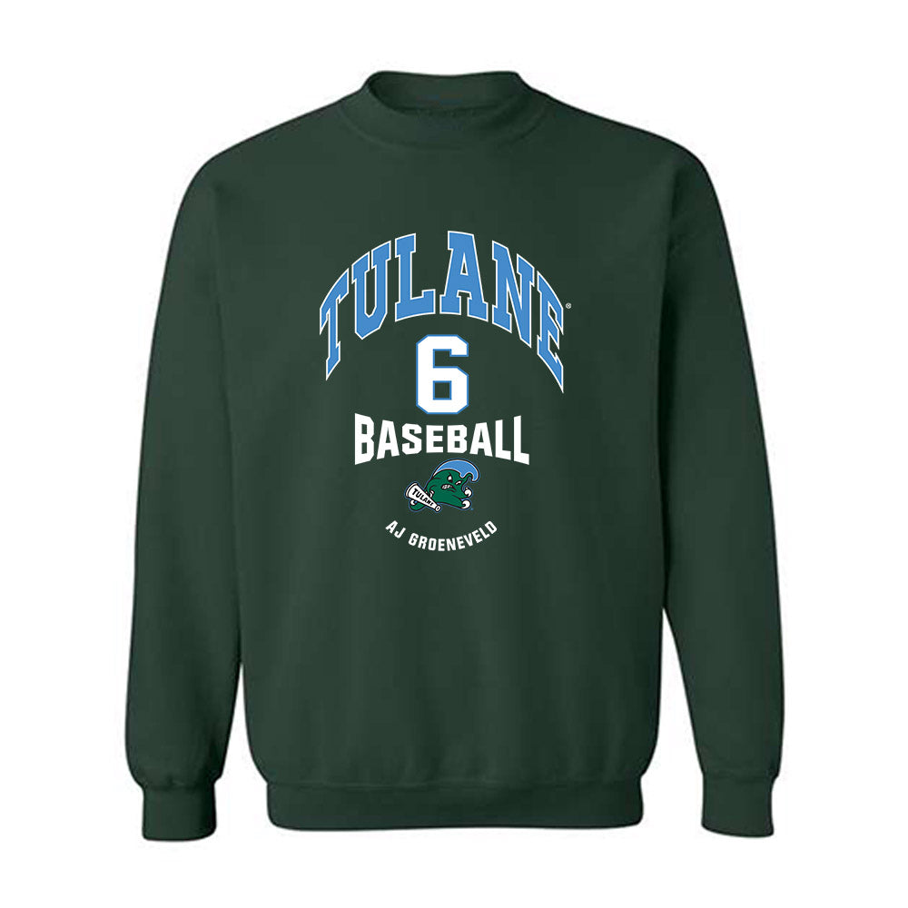 Tulane - NCAA Baseball : Aj Groeneveld - Classic Fashion Shersey Crewneck Sweatshirt-0