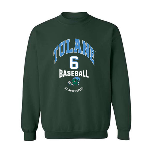 Tulane - NCAA Baseball : Aj Groeneveld - Classic Fashion Shersey Crewneck Sweatshirt-0