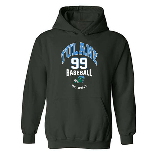 Tulane - NCAA Baseball : Trey Cehajic - Classic Fashion Shersey Hooded Sweatshirt