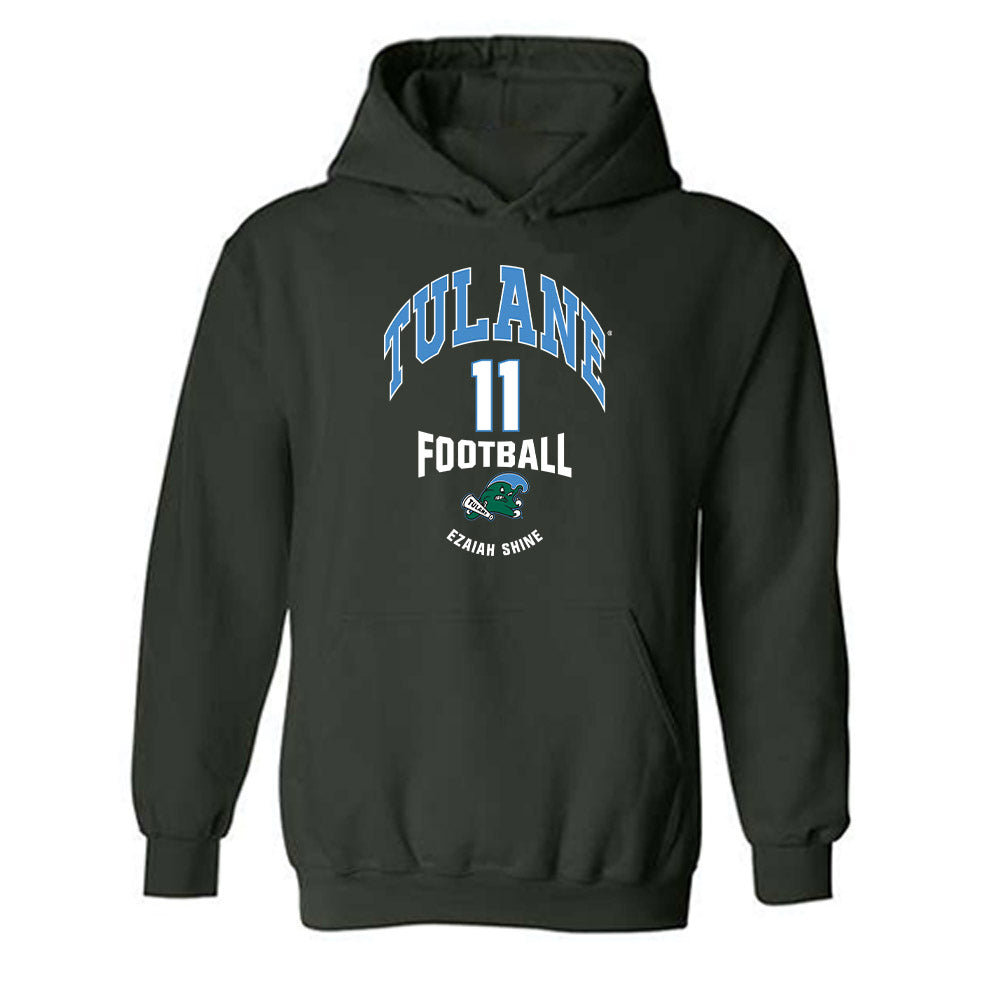 Tulane - NCAA Football : Ezaiah Shine - Classic Fashion Shersey Hooded Sweatshirt-0