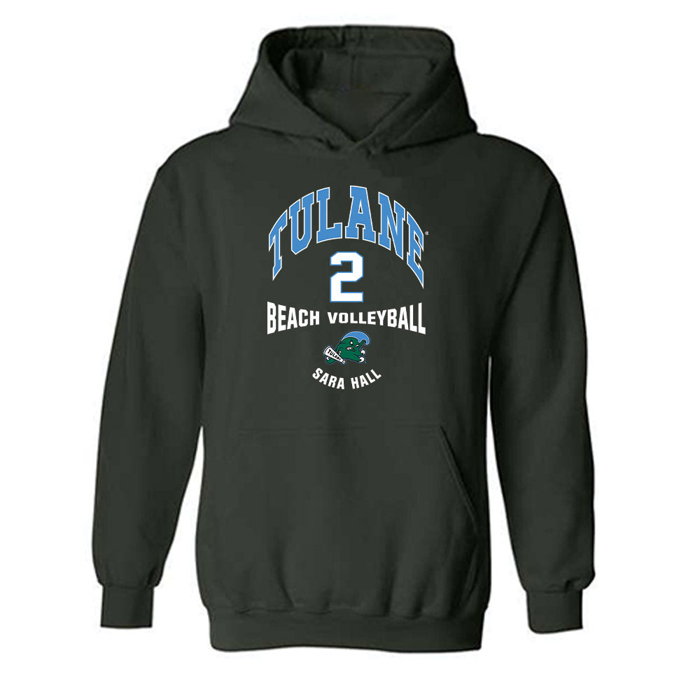 Tulane - NCAA Beach Volleyball : Sara Hall - Classic Fashion Shersey Hooded Sweatshirt-0