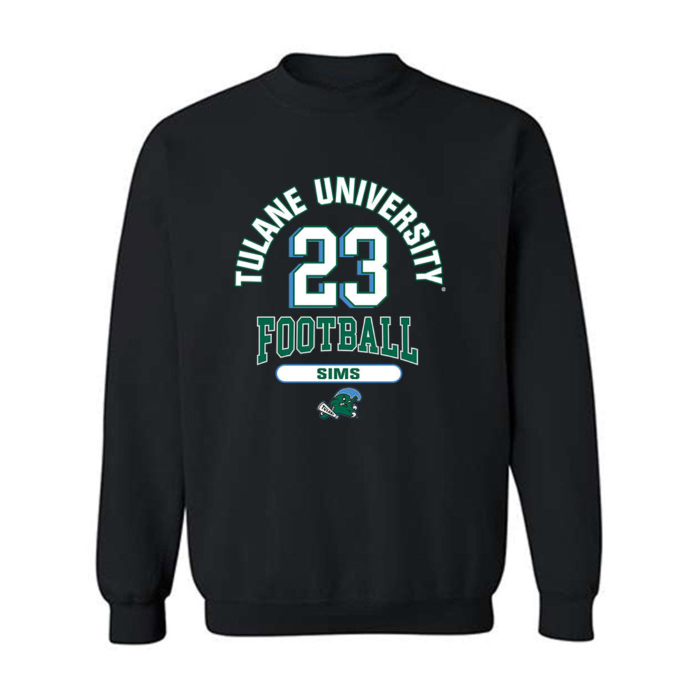 Tulane - NCAA Football : Joshua Sims - Classic Fashion Shersey Crewneck Sweatshirt-0