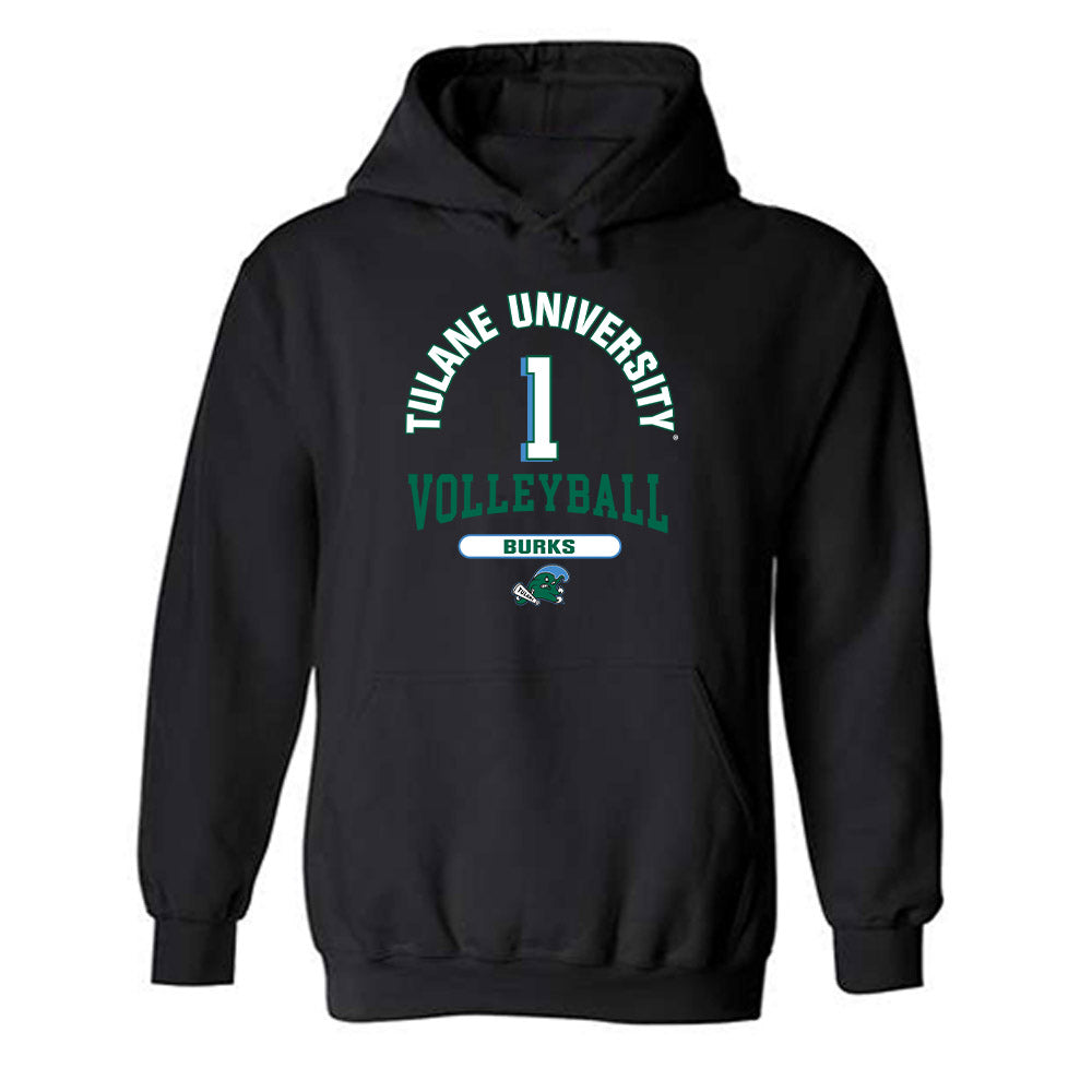 Tulane - NCAA Women's Volleyball : Avery Burks - Classic Fashion Shersey Hooded Sweatshirt-0